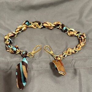 Elegant Gold and Brown Purse Chain